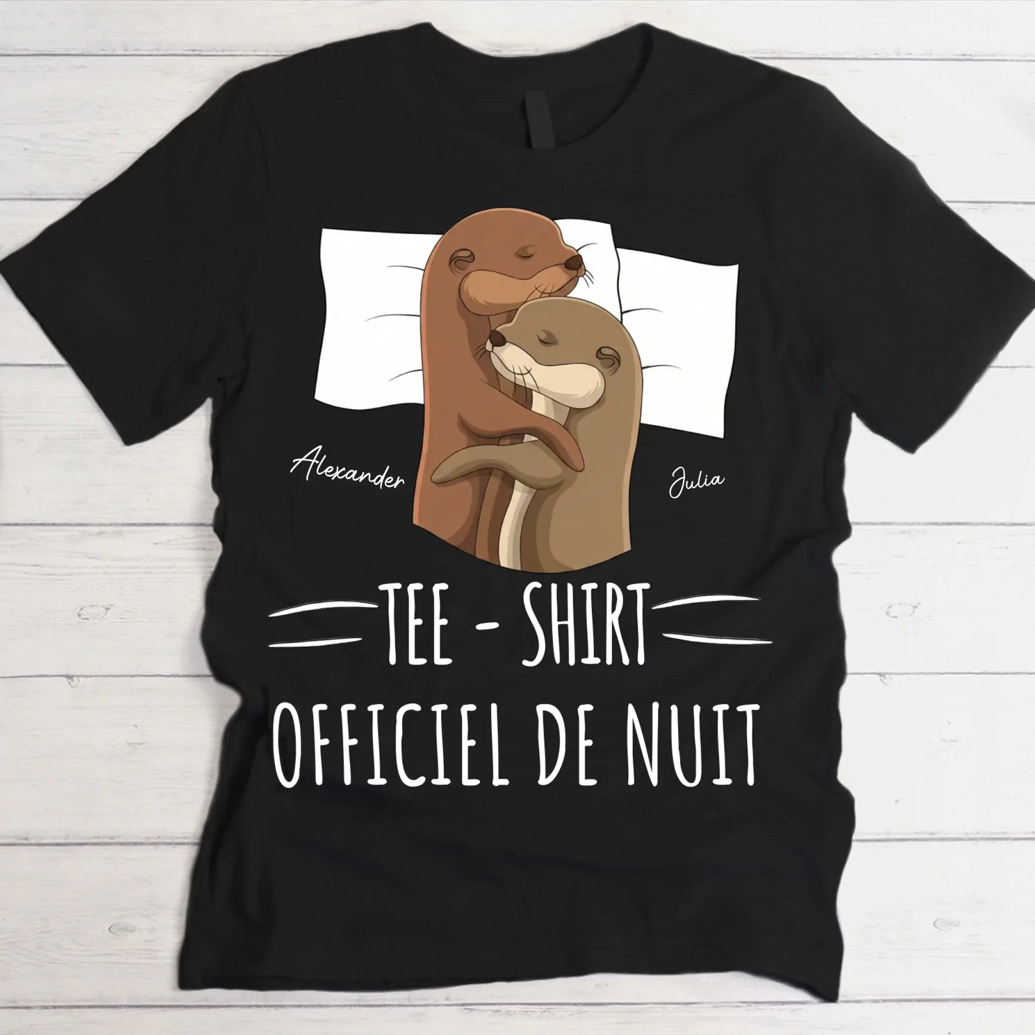 « Bonne nuit - Loutre » - T-shirt personnalisé